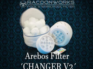 Arebos Whirlpool Filter Alternative - CHV2 mit Filterballs & LED Beleuchtung - 4260627422975 - 260627427062